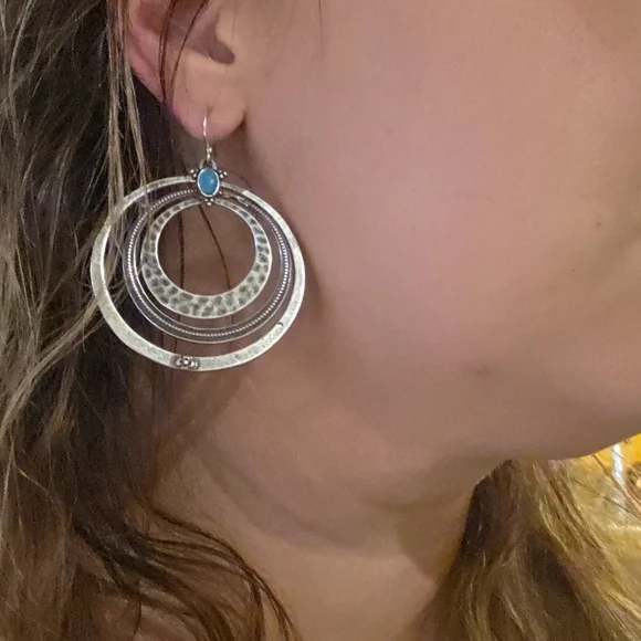 Chaps Silvertone Earrings - Picture 6 of 6